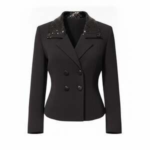 Lois Snyder Womens Vintage Short Double Breasted Beaded Evening Jacket 10